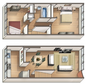 Two bedroom floorplan
