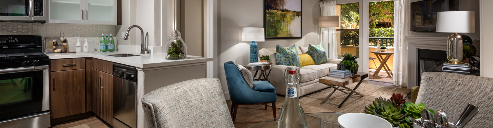 Furnished living room header