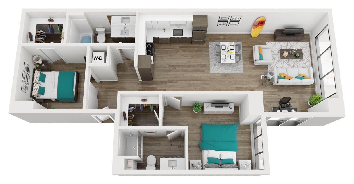 2 bedroom / 2 bath apartment