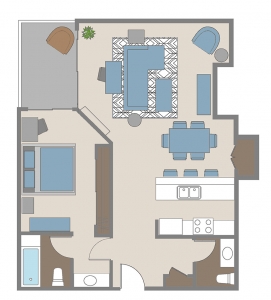 one bedroom apartment floor plan