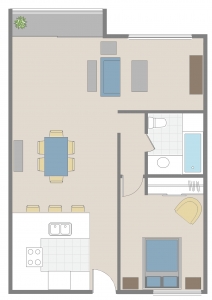 one bedroom apartment floor plan