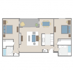 two bedroom apartment floor plan
