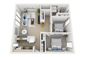 Two bedroom apartment floor plan