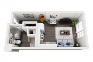 studio apartment floor plan