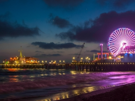 Untitled design (4) Santa Monica pier at night