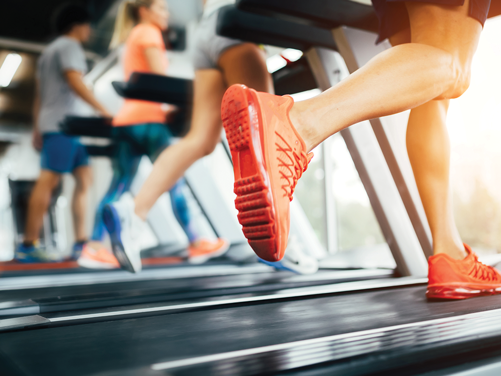 feet running on treadmill